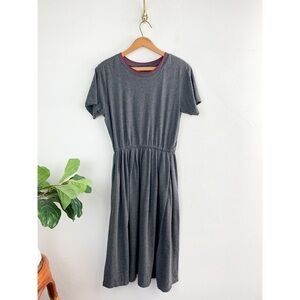 Vintage 90s Herman Geist Gray T-Shirt Midi Dress Sz M